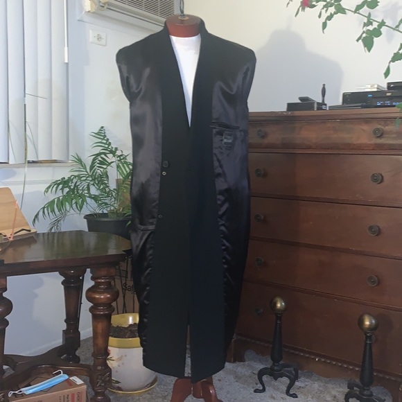 B. W. Harris mens black full length overcoat - Picture 2 of 3